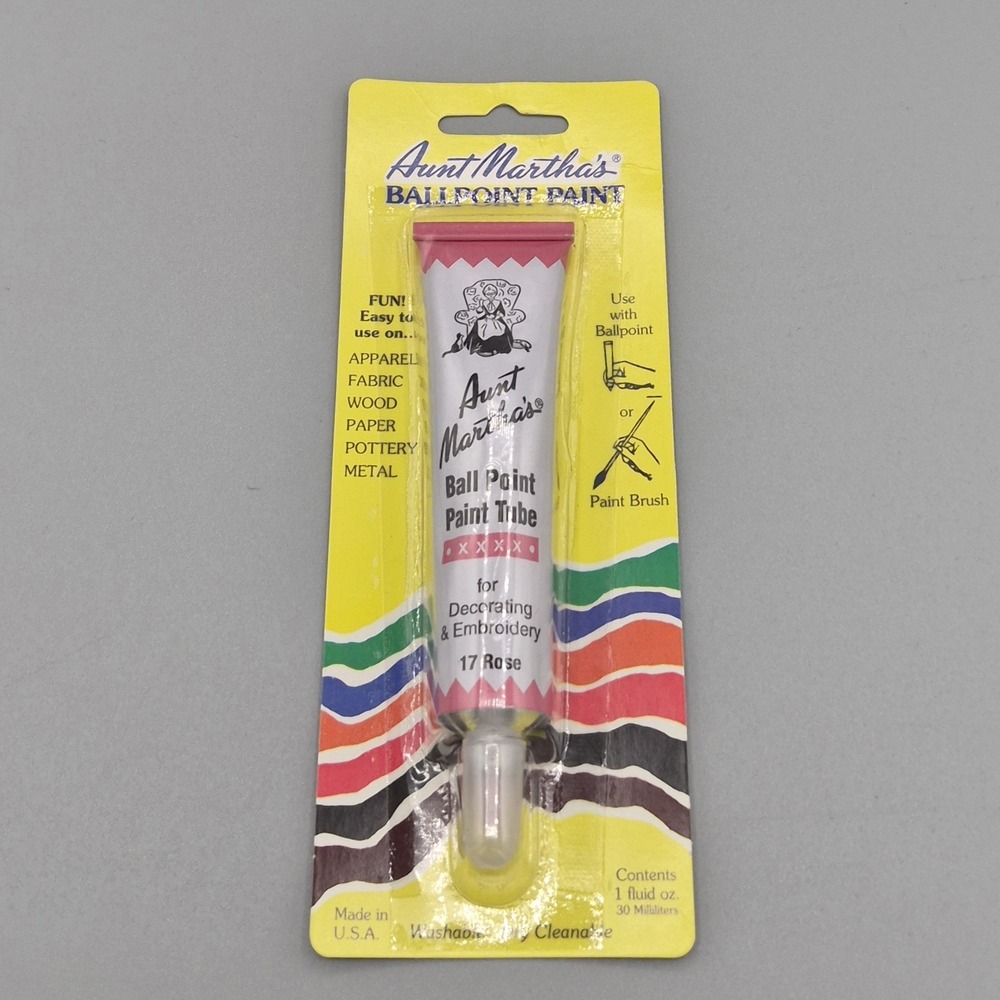 Rose Aunt Martha's Ballpoint‎ Embroidery Fabric Paint Tube Pens 1 oz